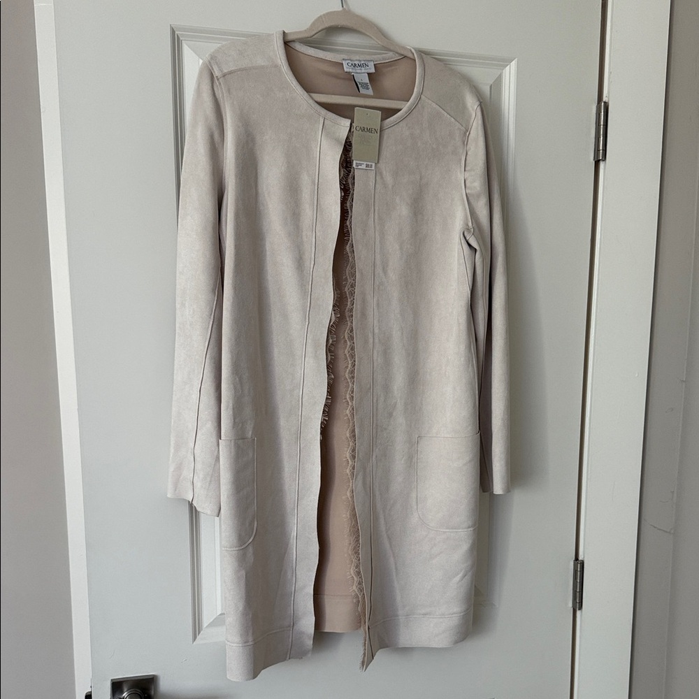 Carmen Marc Valvo Women's Cream Trench Coat